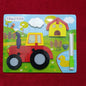 Tractor 3d puzzle with white board wooden plate