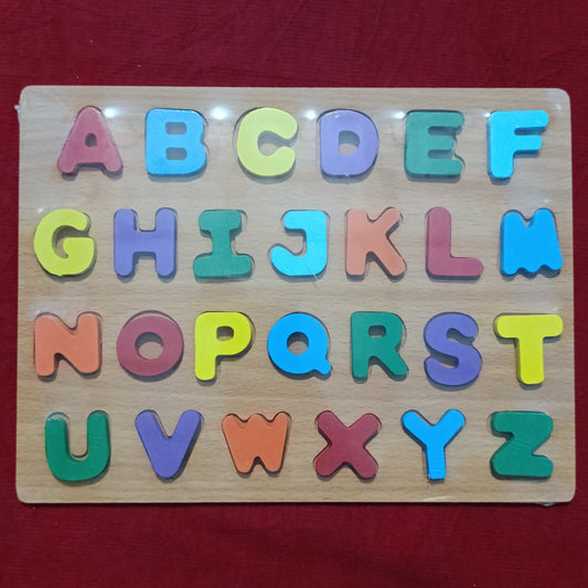 A till Z alphabets wooden plate