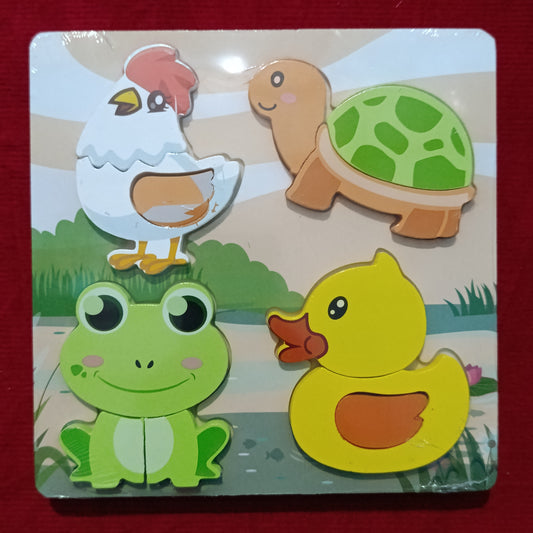 3d puzzles wooden plate (animals)