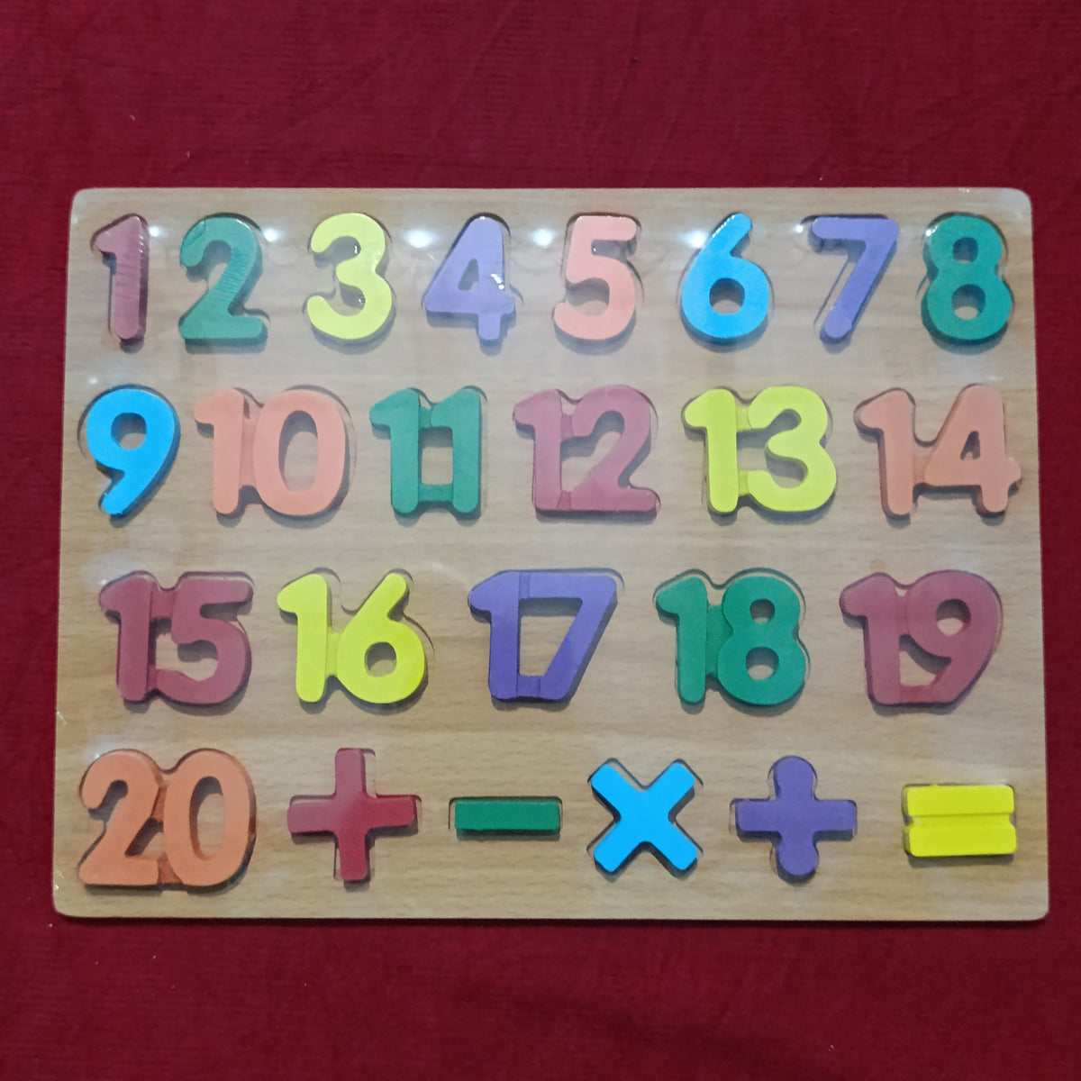 1 to 20 with signs wooden plate