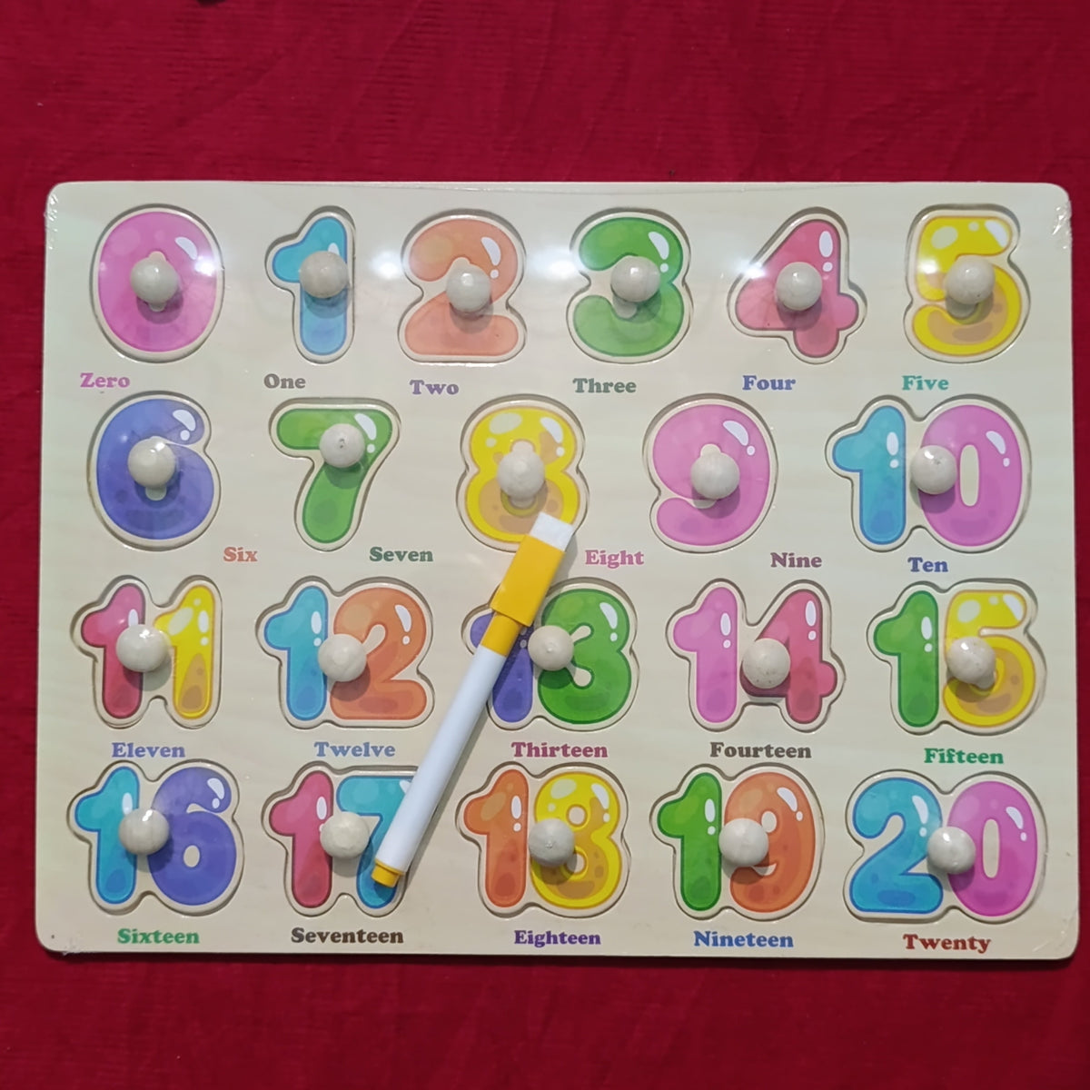 0 to 20 with white board wooden plate