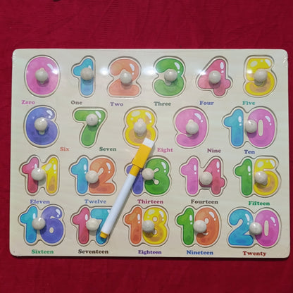 0 to 20 with white board wooden plate