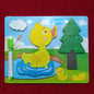 Duck 3d puzzle with white board wooden plate