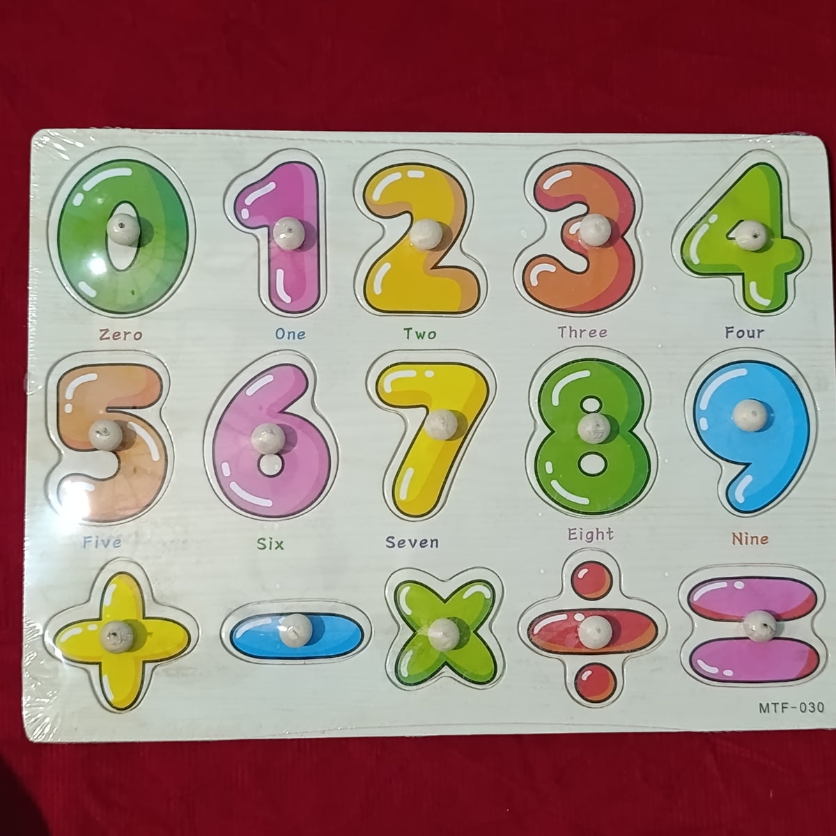 0 to 9 with signs wooden plate